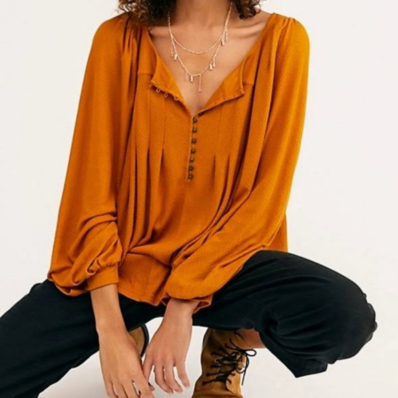 Free People Tops - Free People Devin Henley Top Autumn Pearl M
